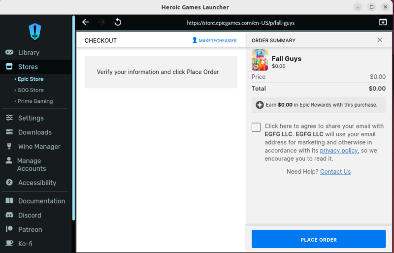 Get Games from Epic Games Store Via Heroic Game Launcher