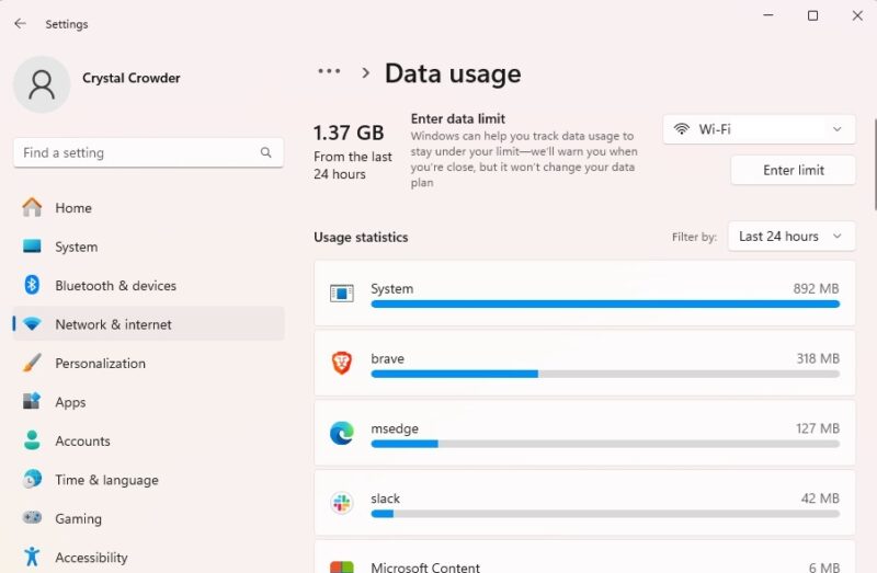 Viewing network usage history to see if someone else is logging into your Windows PC.