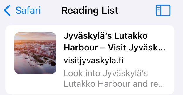 Ipados Reading List in Safari