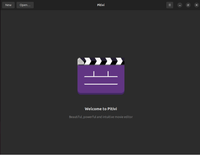 A screenshot showing the Flatpak version of Pitivi running on Ubuntu.