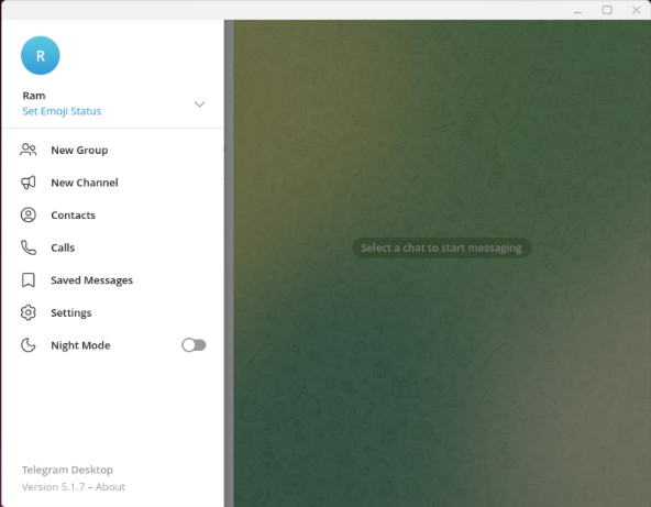 A screenshot of the Flatpak version of Telegram running on Ubuntu.