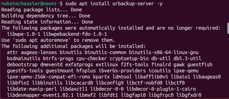 Installation of Urbackup Server in Ubuntu