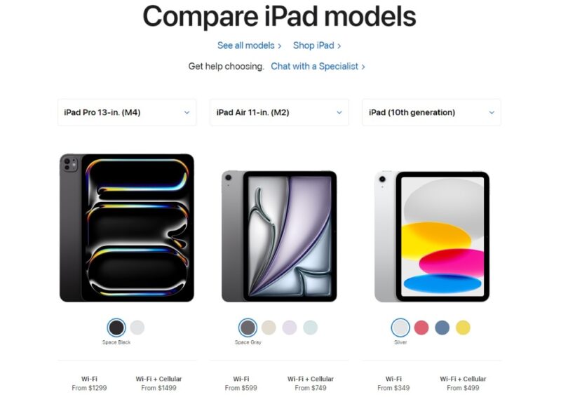 Ipad Vs Ipad Air Price Comparison