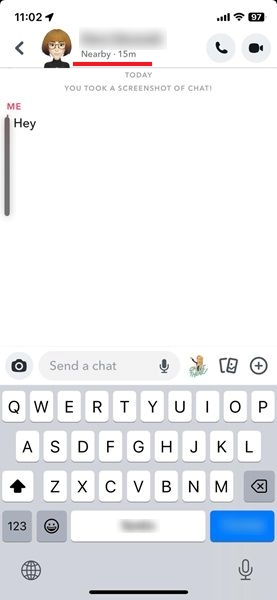 Last seen indicator visible in Snapchat app for Android.