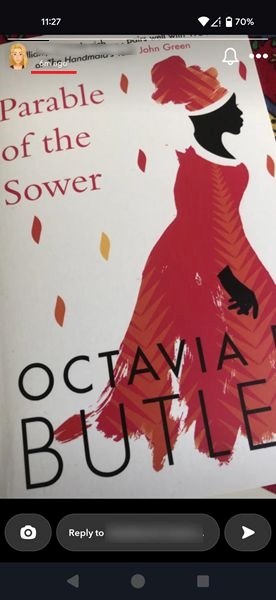 Last seen status visible in Story on Snapchat app. 