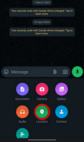 Location Option On Whatsapp