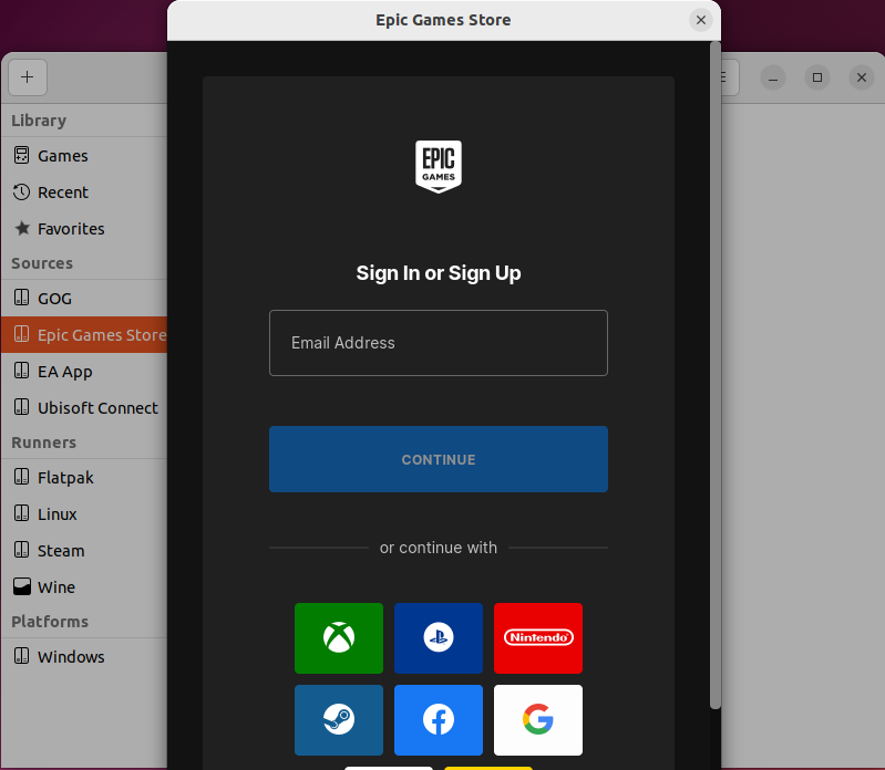 Login To Epic Games Using Lutris