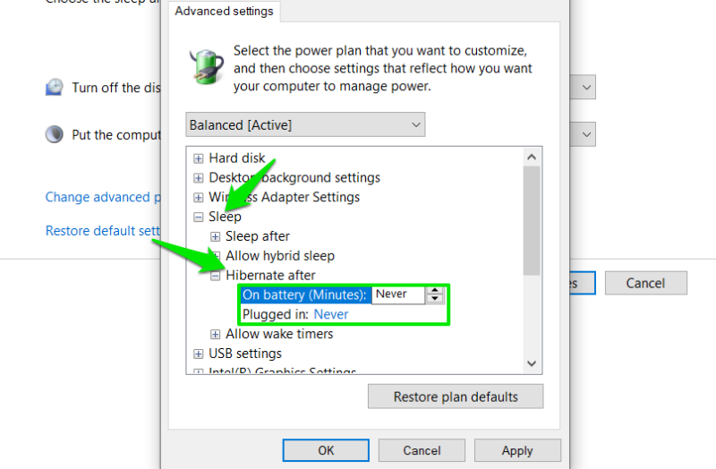 Prevent Hibernate Windows