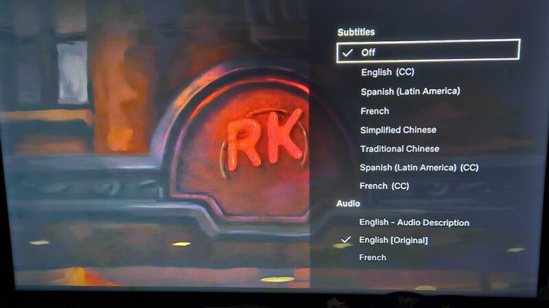 Turning off subtitles on Netflix app on Roku.