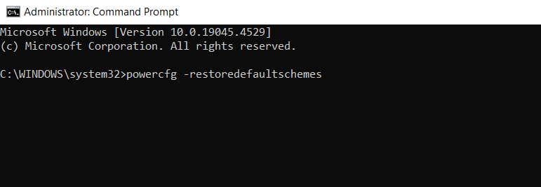 Windows powershell command to Restore Default Power Plans