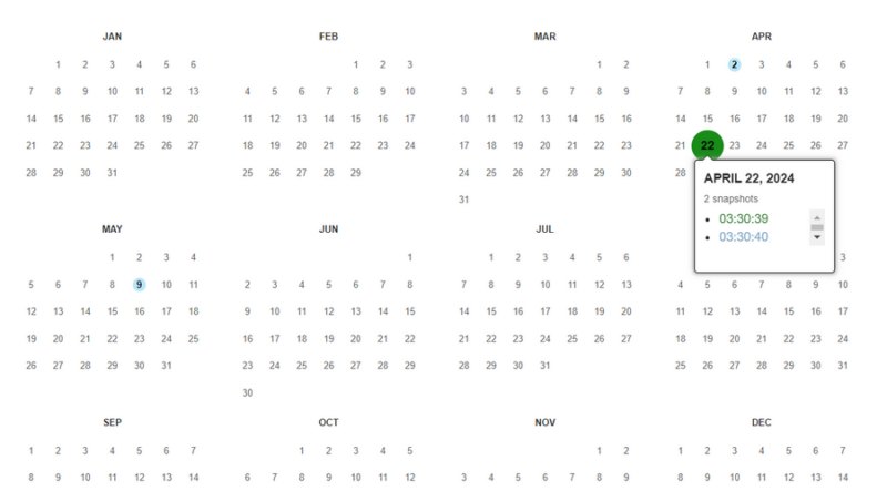 Snapshots In Wayback Machine