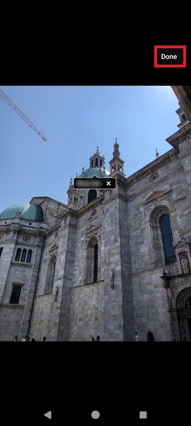 Pressing Done after adding tag on photo in Facebook app. 