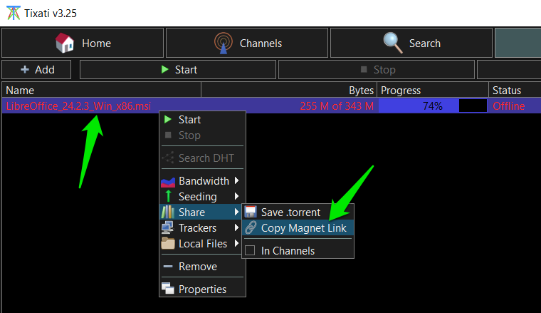 Tixati Convert Torrent To Magnet