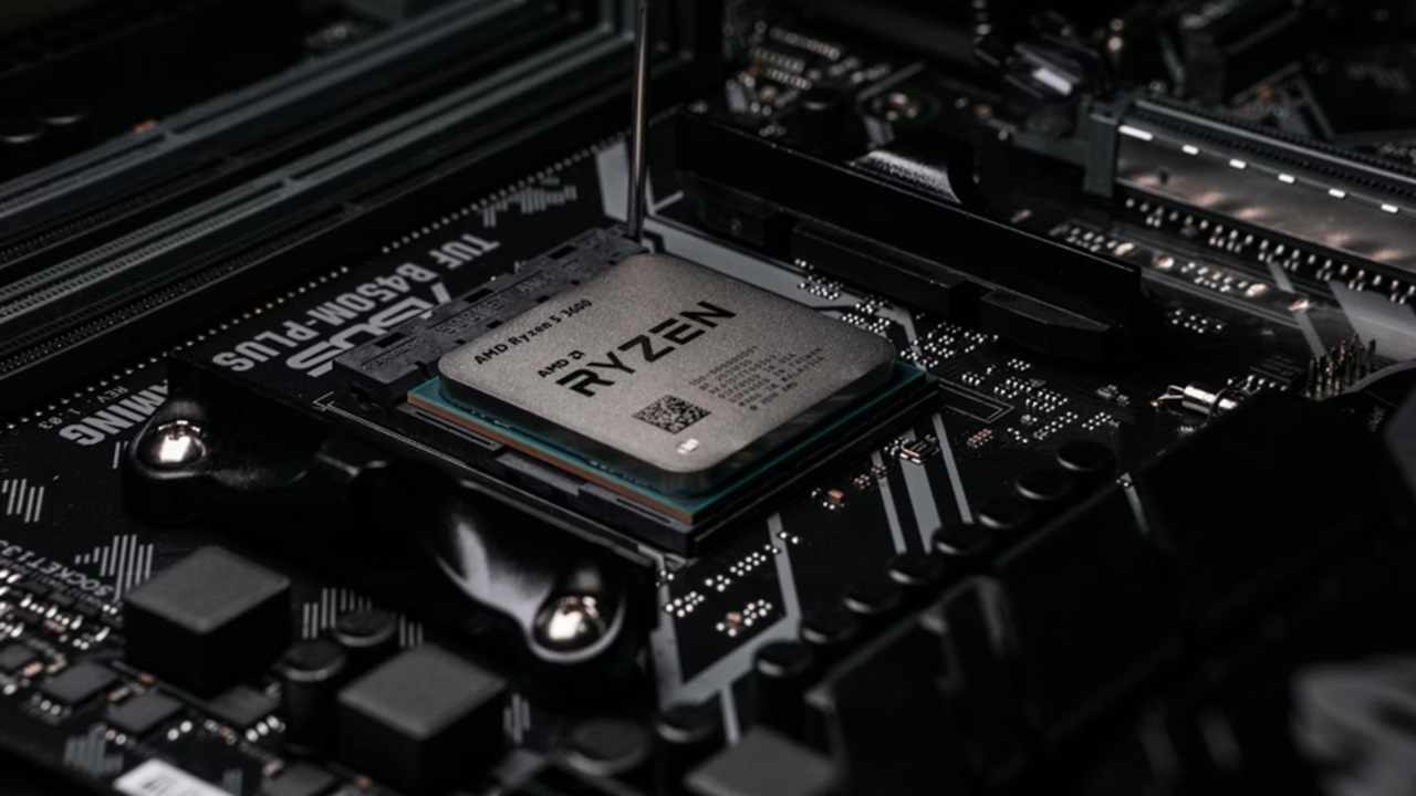 CPU inside a computer.