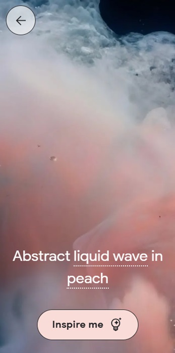 Android 14 Pixel Pro phone wallpaper theme with "Inspire me" button and underlined prompts.