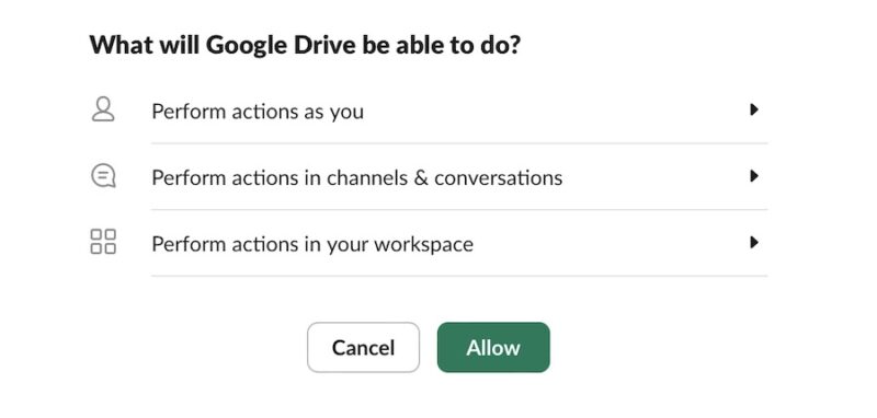 Allow Slack To Integrate Google Drive