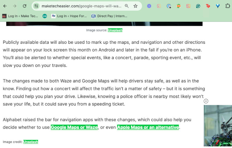 Check My Links Chrome Extension for Writers