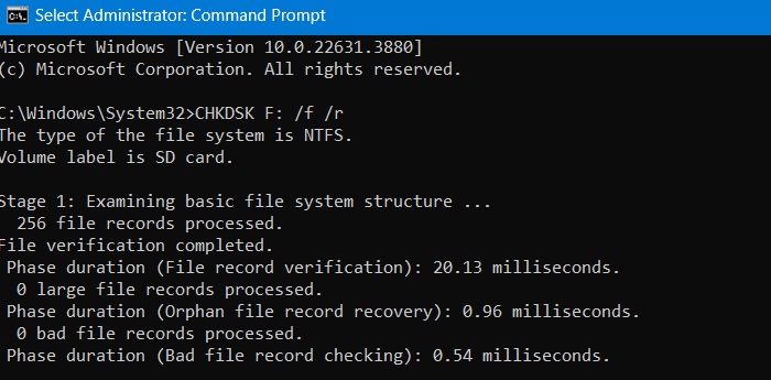 Format Sd Android Chkdsk SD card Volume Label