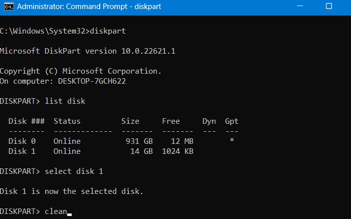 Diskpart method in Windows CMD (elevated mode) to take care of problematic disks.