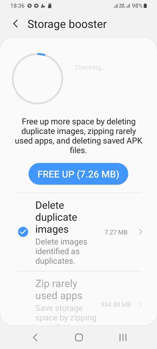 Free up unnecessary space on an Android SD card using Storage Booster for Samsung Galaxy devices.