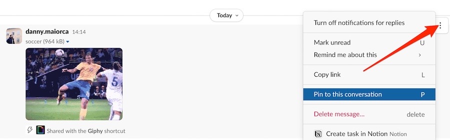 Pin a Message In a Slack Conversation
