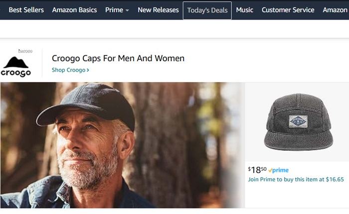 Clicking on "Today's Deals" on an Amazon inner page.
