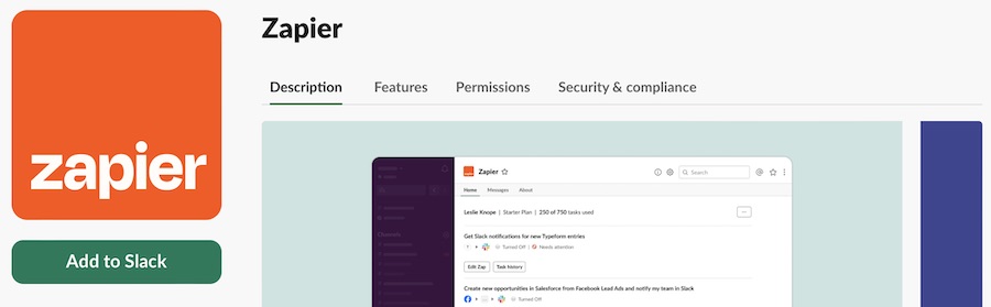 Integrate Zapier with Slack 