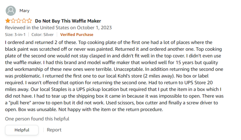 Bad Review On Amazon