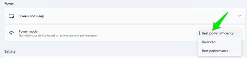 Battery Efficiency Mode