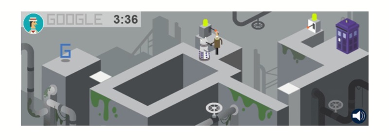 Playing Doctor Who minigame in browser.