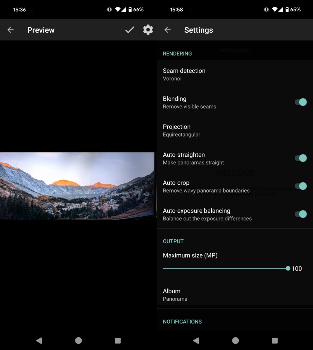 Bimostitch app interface overview on Android.