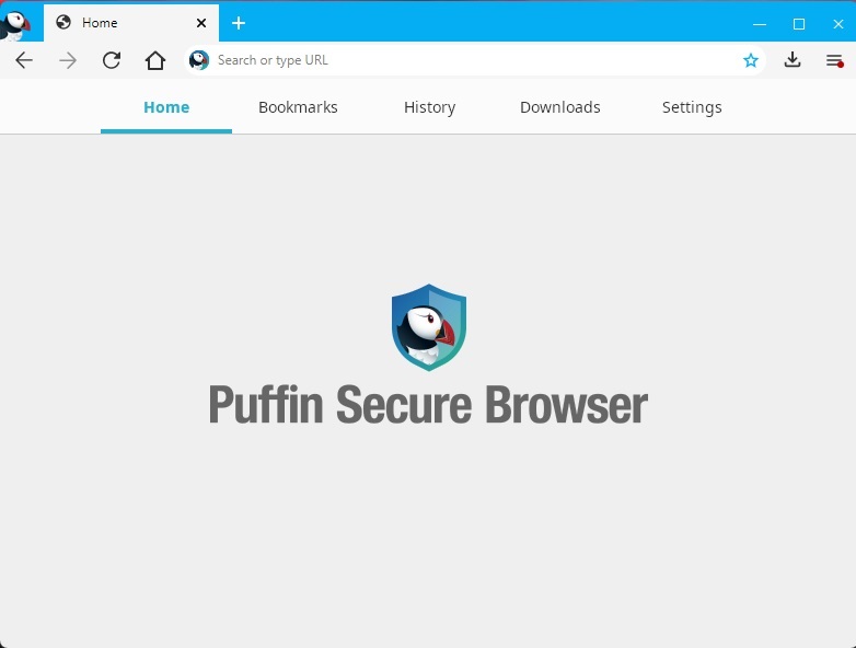 Start page on Puffin Secure Browser.