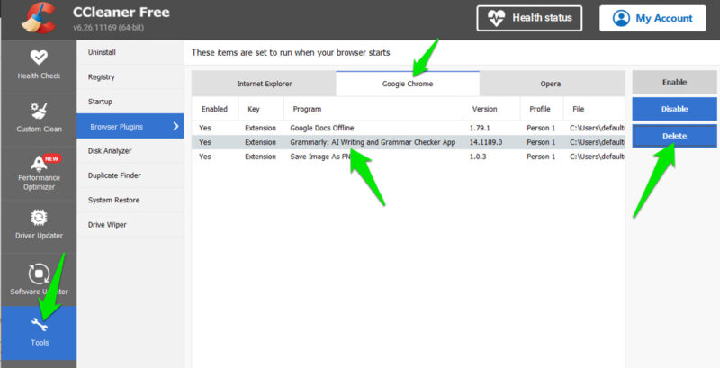 Ccleaner Delete Extension
