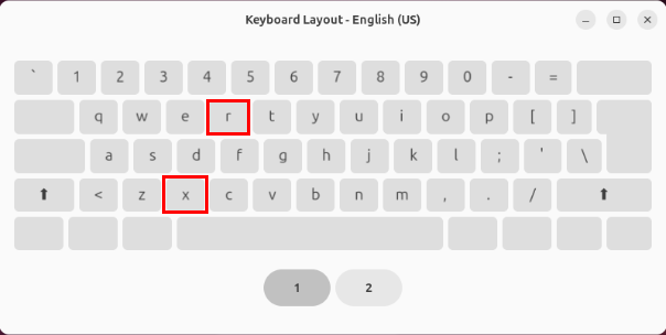 A screenshot of a virtual keyboard showing the proximity between the R and X keys.
