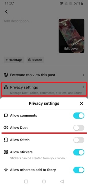 Create Duet Tiktok Allow Duet Toggle