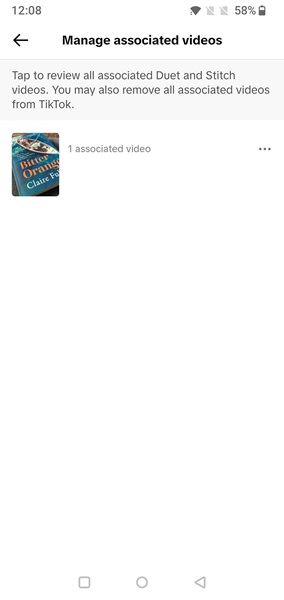 Viewing videos that were created using your TikTok videos in the app. 