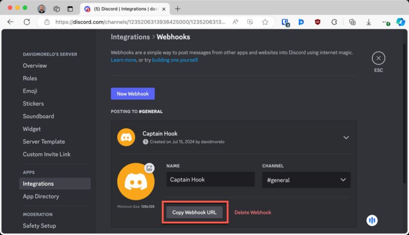 Discord Copy Webhook Url