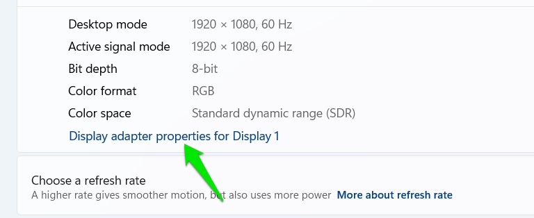 Display Settings Windows