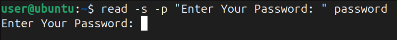 using -s option with the read command to hide information