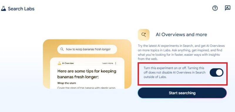 Toggle the Google labs experiment to off. 