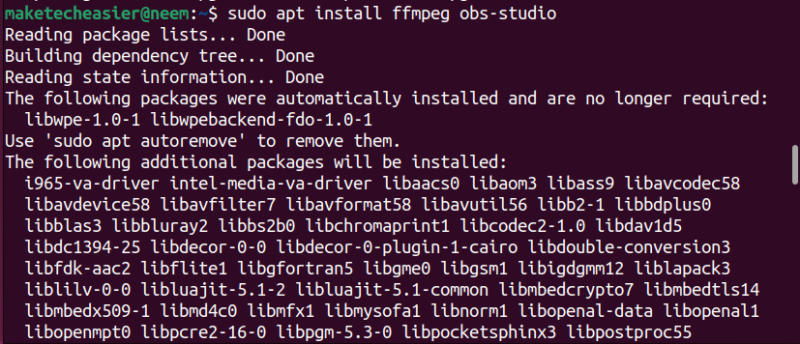Install OBS Studio in your Ubuntu by running "sudo apt install" command after adding the repository.
