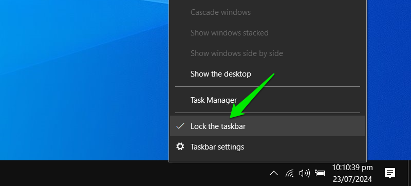 Lock Taskbar