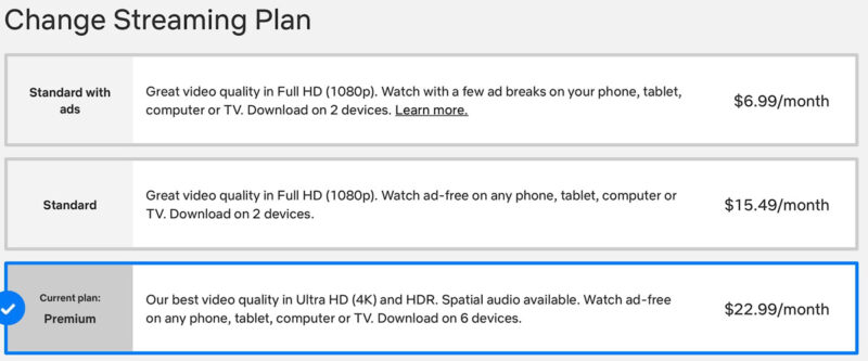 Netflix Cheapest Plan Without Ads Three Plans