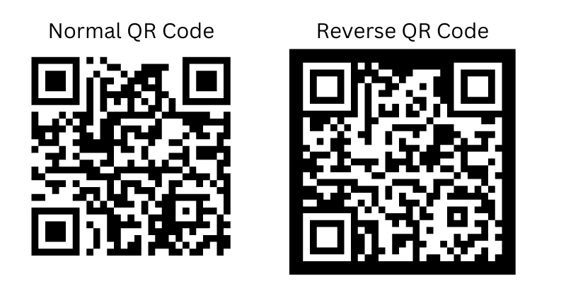 Normal And Reverse Qr Code