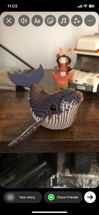 Posting a Live Photo as story on Instagram app.