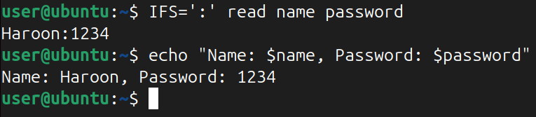 Read Command With Ifs Delimiter