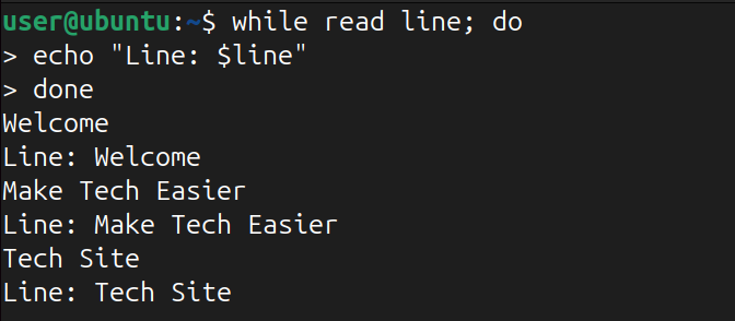 reading input value from user in continuous loop