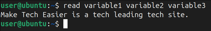 reading multiple values and storing it to multiple variables