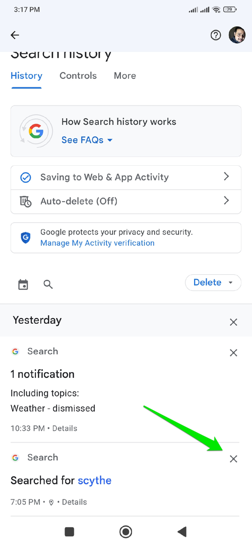 Remove Individual History