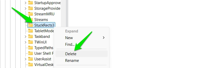 Reset Taskbar Configuration
